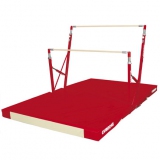 Брусья компактные разновысокие (складные) с  тележкой для транспортировки и матами