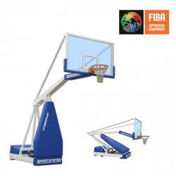 "Стойка баскетбольная мобильная Hydroplay Training, вынос 2,25 м, сертификат FIBA"