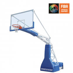Стойка баскетбольная мобильная Hydroplay Official, вынос 3,30 м, сертификат FIBA